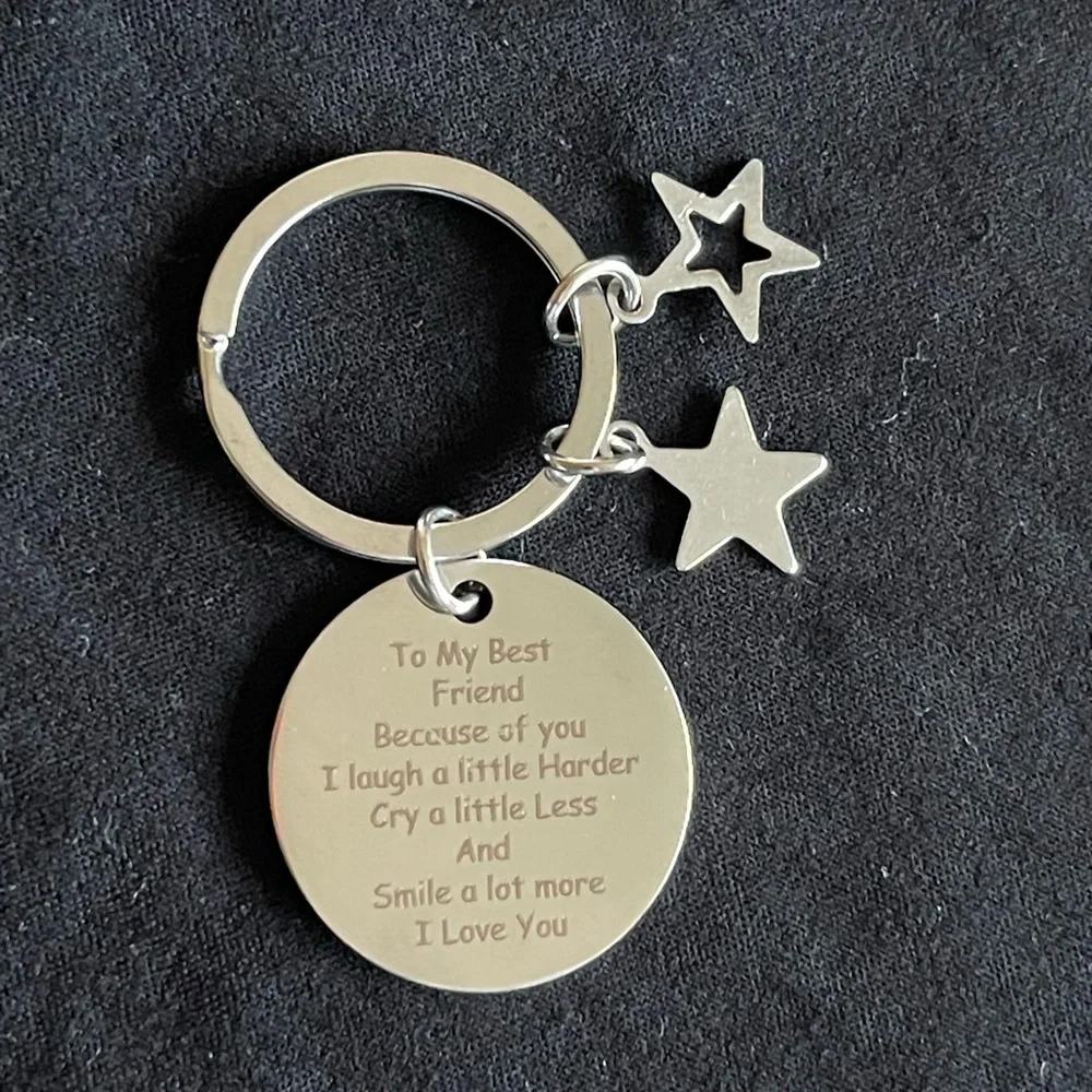 Best friend keychain New with stars